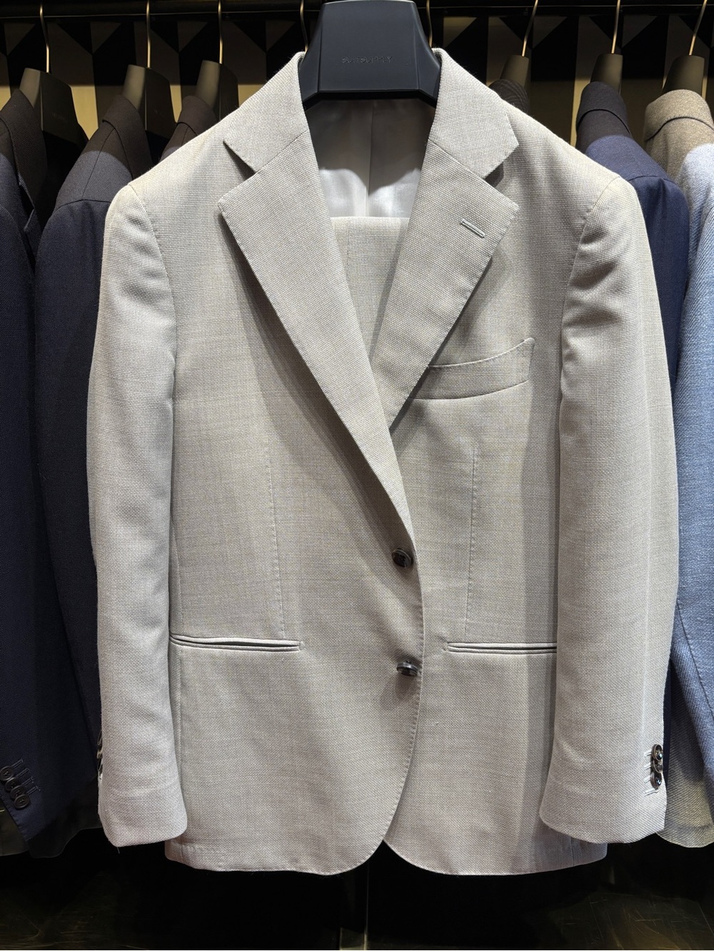 SUITSUPPLY Men's Light Tan Two-Button S110 Hopsack Suit - Classic Tailored Fit